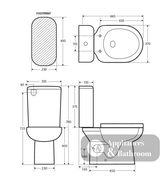 Fienza K026L Petra Close-Coupled Toilet Suite Left Skew Trap Gloss White - Closed Coupled Suites