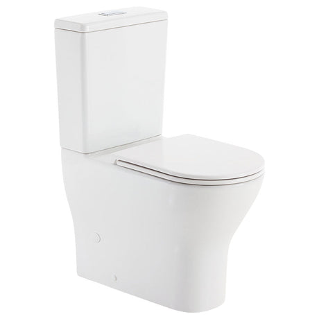 Fienza K028A-2 Tono Rimless Tornado Back to Wall Toilet Suite S Trap 90-160 Slim Seat Gloss White - Toilet Suites