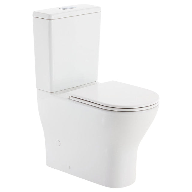 Fienza K028A-2 Tono Rimless Tornado Back to Wall Toilet Suite S Trap 90-160 Slim Seat Gloss White - Toilet Suites