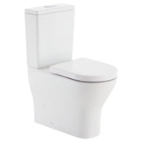 Fienza K028P Tono Rimless Tornado Back to Wall Toilet Suite P-Trap Thick Seat Gloss White - Toilet Suites