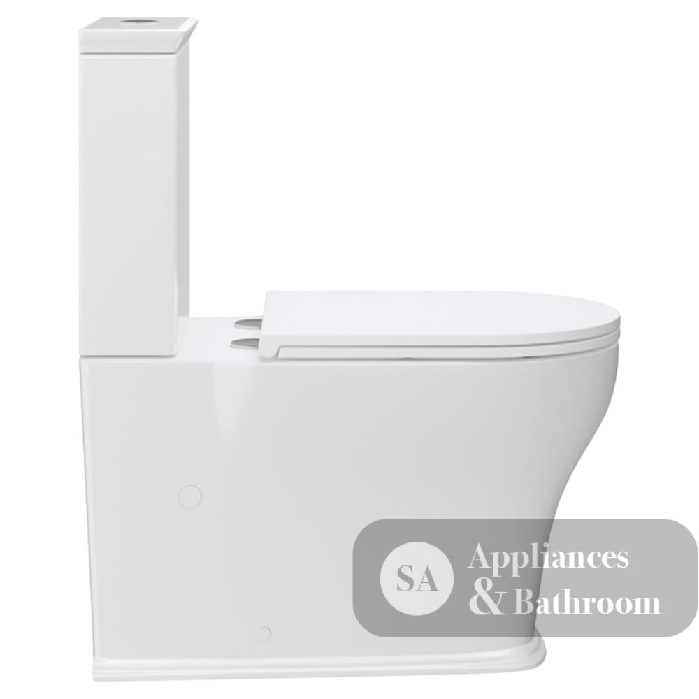Fienza K031A-2 Lillian Tornado Back to Wall Toilet Suite S Trap 90-160mm R&T Cistern Slim Seat Gloss White - Toilet