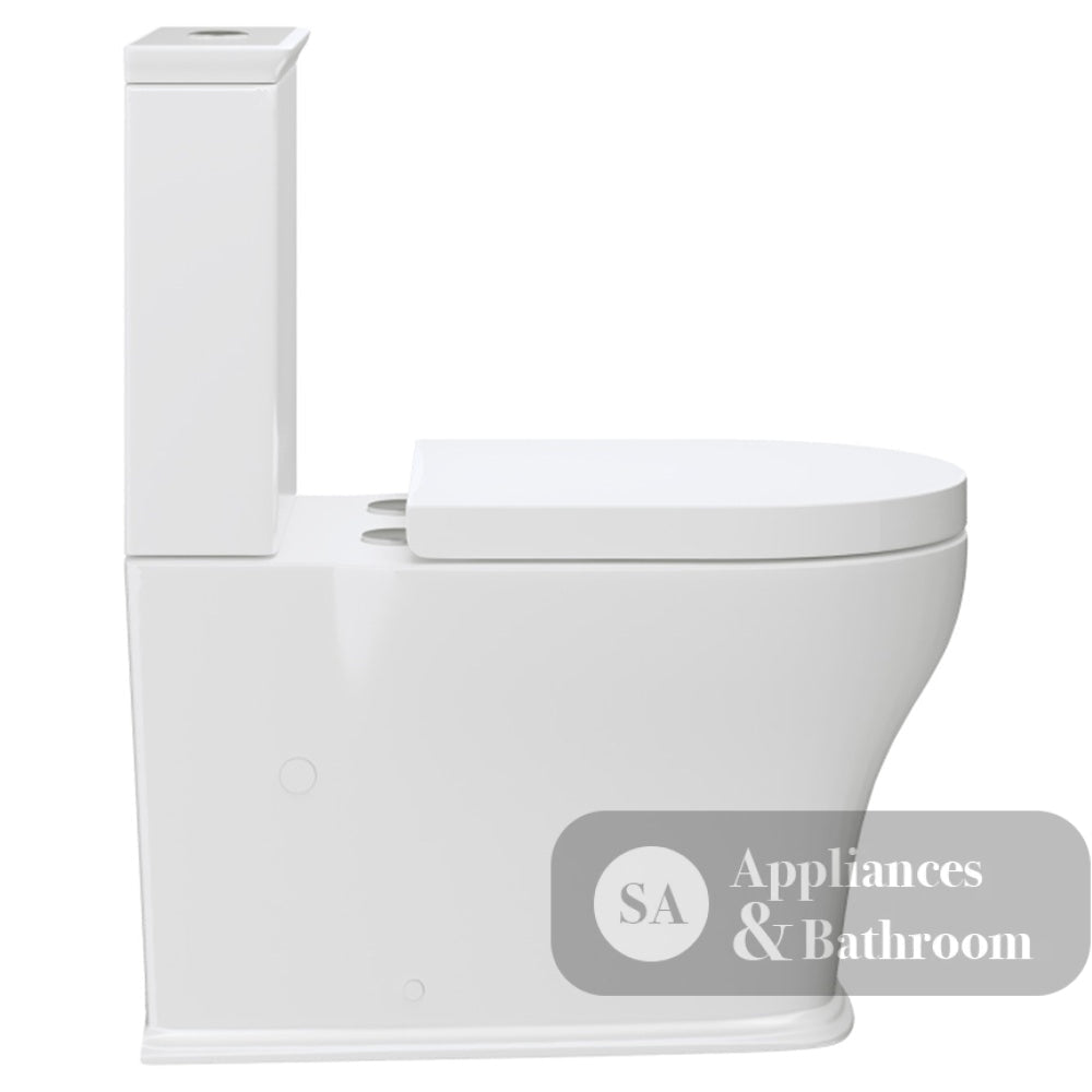 Fienza K031A Lillian Tornado Back to Wall Toilet Suite S Trap 90-160mm R&T Cistern Thick Seat Gloss White - Toilet