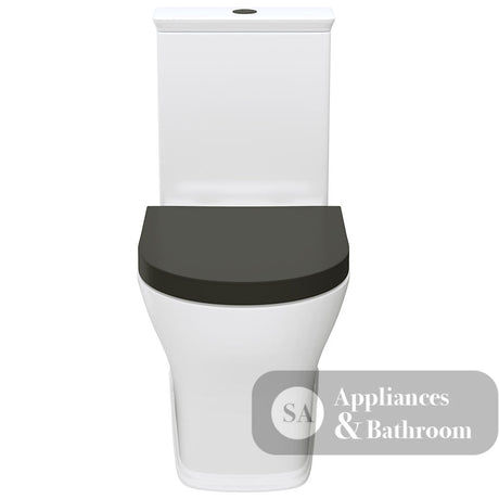 Fienza K031GBA Lillian Tornado Back To Wall Toilet Suite S Trap 90-160mm R&T Cistern Gloss White with Gloss Black Seat