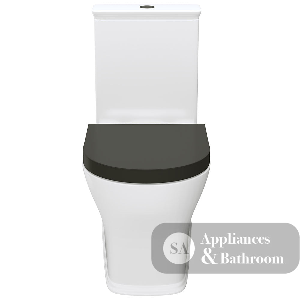 Fienza K031GBB Lillian Tornado Back To Wall Toilet Suite S Trap 160-230mm R&T Cistern Gloss White with Gloss Black Seat