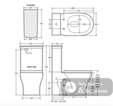 Fienza K031GBB Lillian Tornado Back To Wall Toilet Suite S Trap 160-230mm R&T Cistern Gloss White with Gloss Black Seat