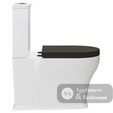 Fienza K031GBB Lillian Tornado Back To Wall Toilet Suite S Trap 160-230mm R&T Cistern Gloss White with Gloss Black Seat