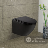 Fienza K2376MB-PS Koko Matte Black Wall-Hung Toilet Suite - In Wall Toilets