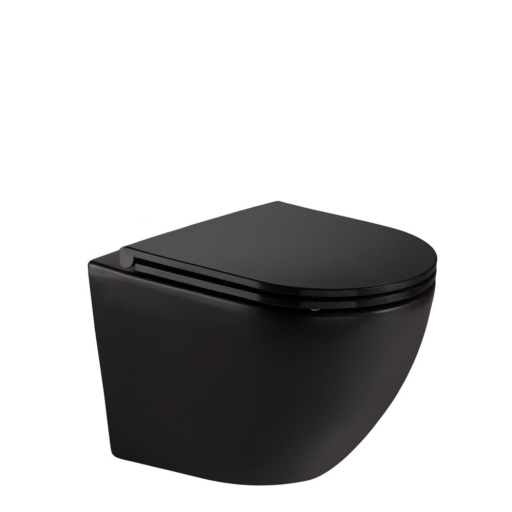 Fienza K2376MB-PS Koko Matte Black Wall-Hung Toilet Suite - In Wall Toilets