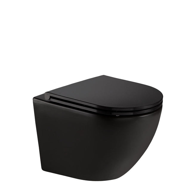 Fienza K2376MB-PS Koko Matte Black Wall-Hung Toilet Suite - In Wall Toilets