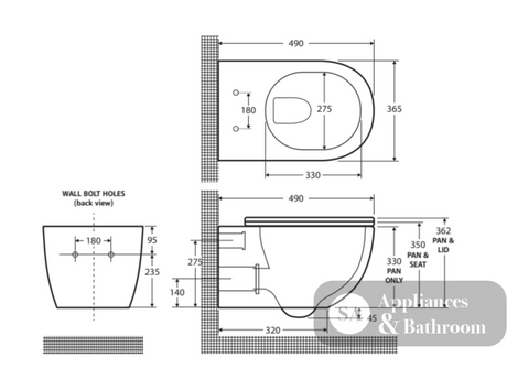 Fienza K2376MB-PS Koko Matte Black Wall-Hung Toilet Suite - In Wall Toilets
