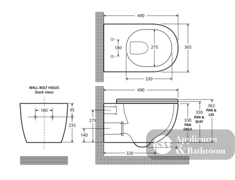 Fienza K2376MW-PS Koko Matte White Wall-Hung Toilet Suite - In Wall Toilets