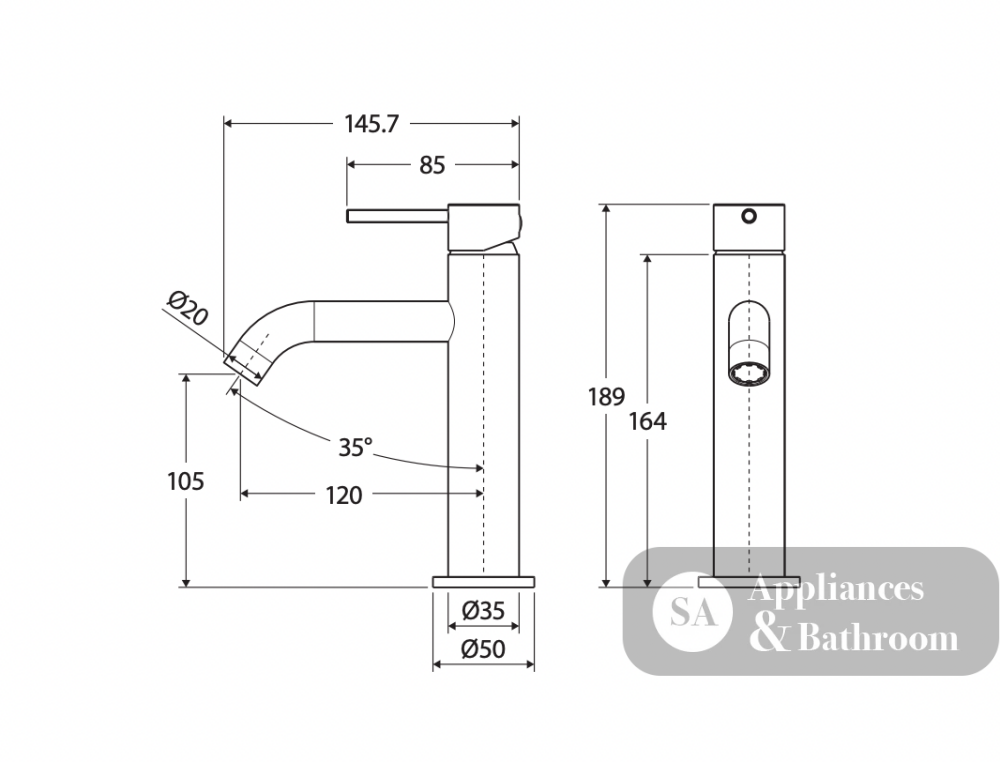 Fienza Kaya 228103-LF Chrome Basin Mixer - Basin Mixers