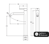 Fienza Kaya 228107B Matte Black Tall Basin Mixer Mixers