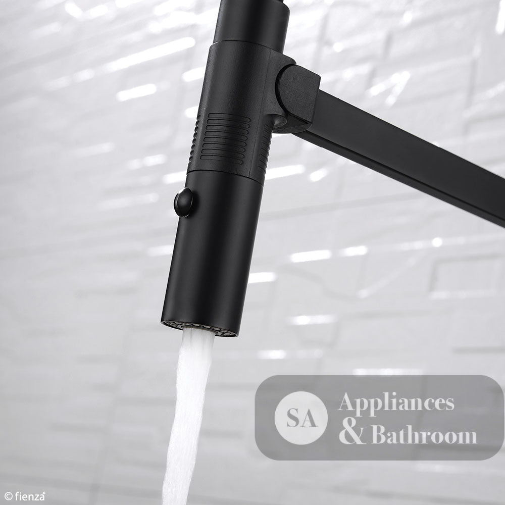 Fienza Kaya 228109B Matte Black Pull Down Mixer Tap Kitchen Taps