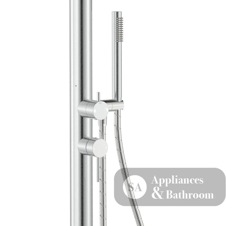 Fienza Kaya 455190 Floor Mounted Outdoor Twin Shower 316 Brushed Stainless Steel - Twin Showers