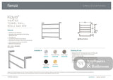 Fienza Kaya 8286045GM Heated Towel Rail 600 x 450mm Gun Metal - Bathroom Accessories