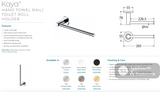 Fienza Kaya Hand Towel Rail / Roll Holder 82805GM Gunmetal Grey - Towel Rail