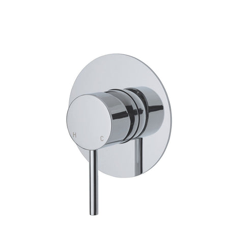Fienza Kaya Large Round Plate Wall Mixer - Chrome - Chrome - Wall Mixer