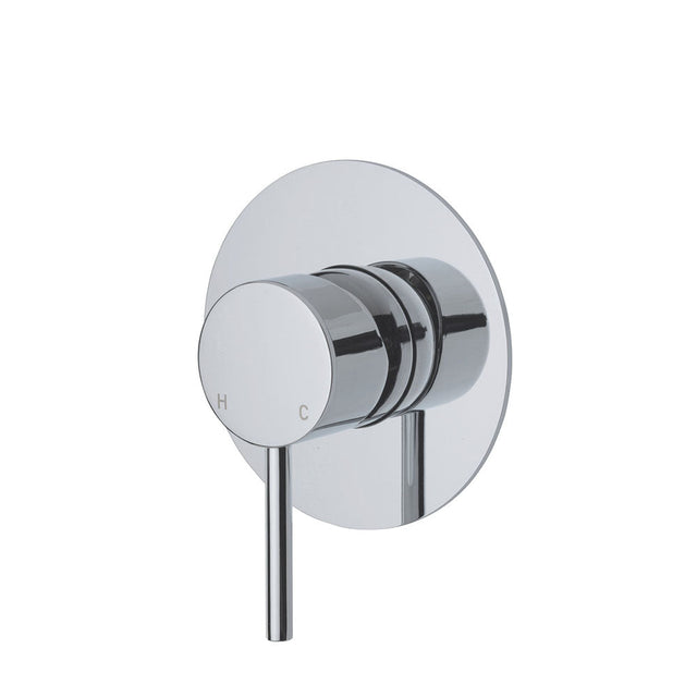 Fienza Kaya Large Round Plate Wall Mixer - Chrome - Chrome - Wall Mixer