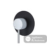 Fienza Kaya Large Round Plate Wall Mixer - Chrome - Chrome / Matte Black Backplate - Wall Mixer