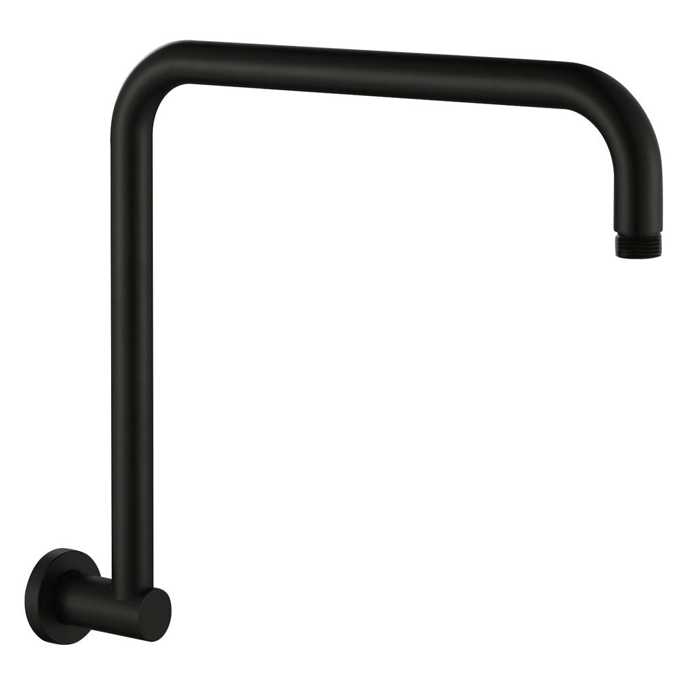 Fienza Kaya Round Fixed Gooseneck Shower Arm 422112 - Matte Black - Shower Arm Only