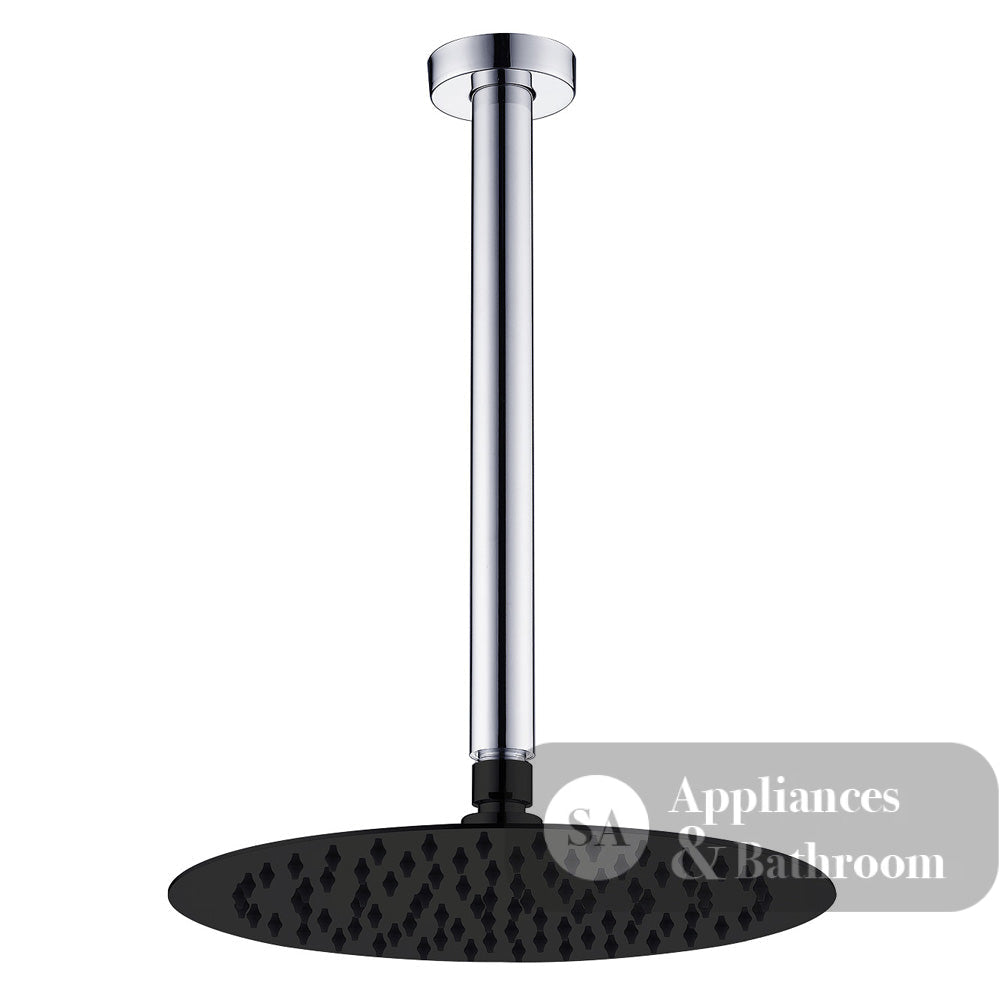 Fienza Kaya Shower Dropper Set - Chrome - Chrome / Matte Black Head - Ceiling Shower