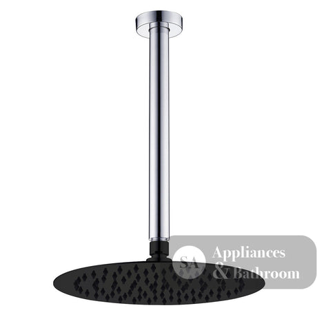 Fienza Kaya Shower Dropper Set - Chrome - Chrome / Matte Black Head - Ceiling Shower