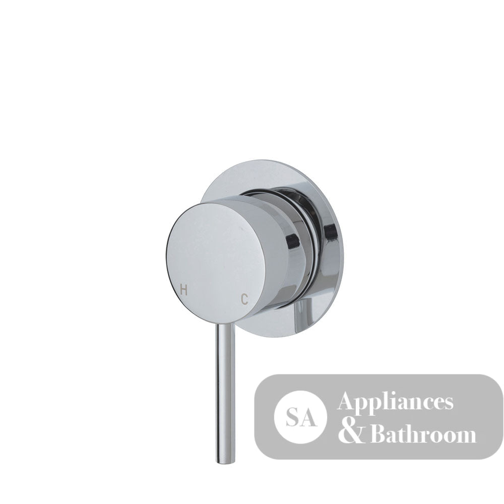 Fienza Kaya Small Round Plate Wall Mixer - Chrome - Chrome - Wall Mixer