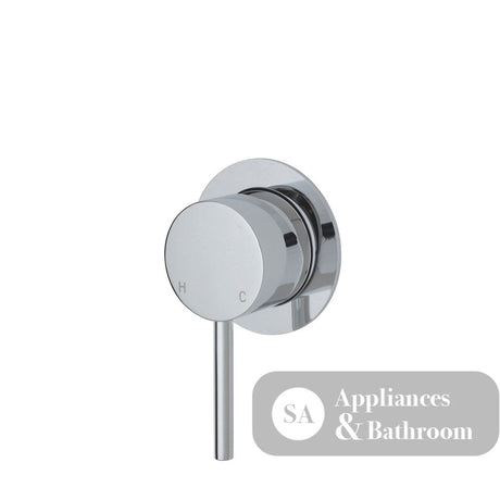 Fienza Kaya Small Round Plate Wall Mixer - Chrome - Chrome - Wall Mixer