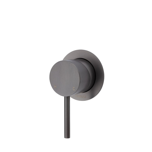 Fienza Kaya Small Round Plate Wall Mixer - Gunmetal Grey - Gunmetal Grey - Wall Mixer