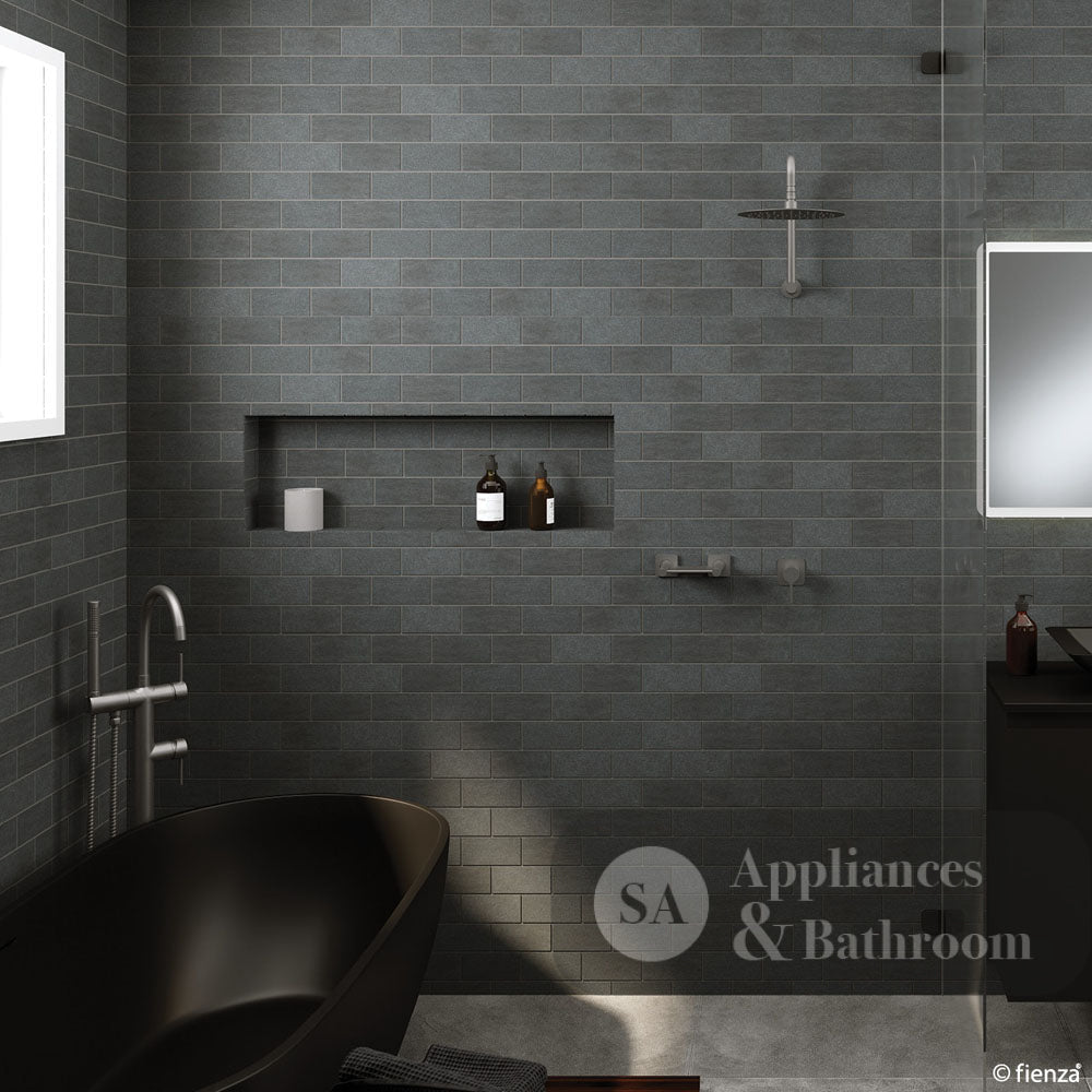 Fienza Kaya Small Round Plate Wall Mixer - Gunmetal Grey - Wall Mixer