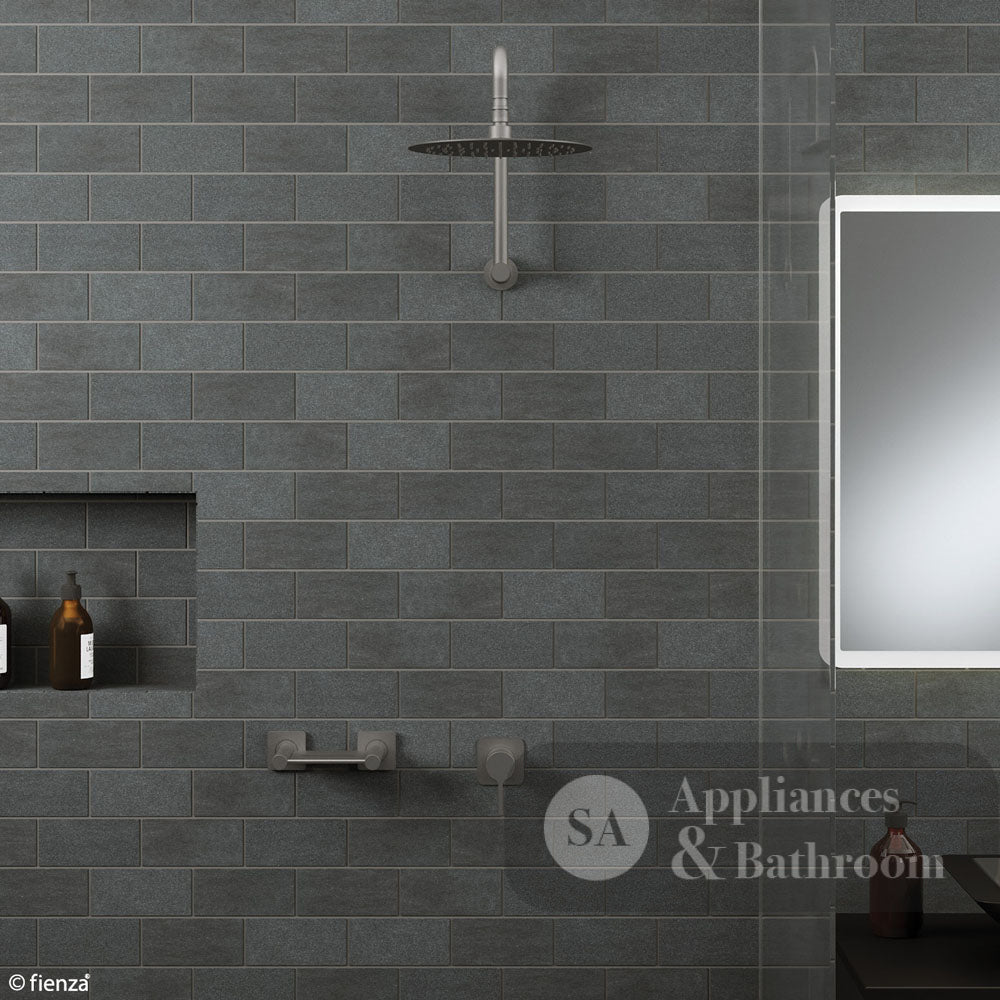 Fienza Kaya Small Round Plate Wall Mixer - Gunmetal Grey - Wall Mixer
