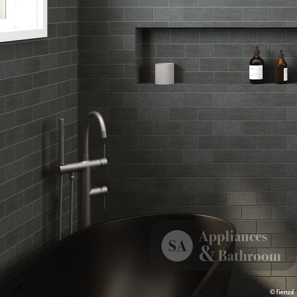 Fienza Kaya Small Round Plate Wall Mixer - Gunmetal Grey - Wall Mixer