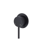 Fienza Kaya Small Round Plate Wall Mixer - Matte Black - Matte Black - Wall Mixer