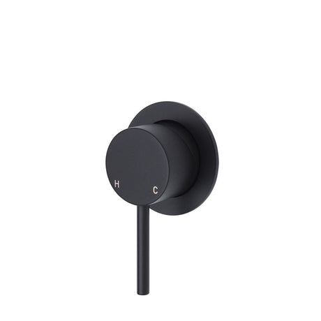 Fienza Kaya Small Round Plate Wall Mixer - Matte Black - Matte Black - Wall Mixer