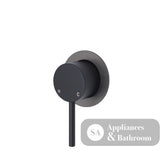 Fienza Kaya Small Round Plate Wall Mixer - Matte Black - Matte Black / Gunmetal Grey Backplate - Wall Mixer