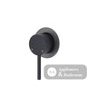 Fienza Kaya Small Round Plate Wall Mixer - Matte Black - Matte Black / Gunmetal Grey Backplate - Wall Mixer
