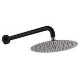 Fienza Kaya Wall Arm Shower Set - Matte Black - Matte Black / Gunmetal Grey Head - Wall Arm Shower
