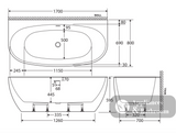 Fienza Keeto Back-to-wall Acrylic Bath 1700mm - Gloss White - Back To Wall Bath