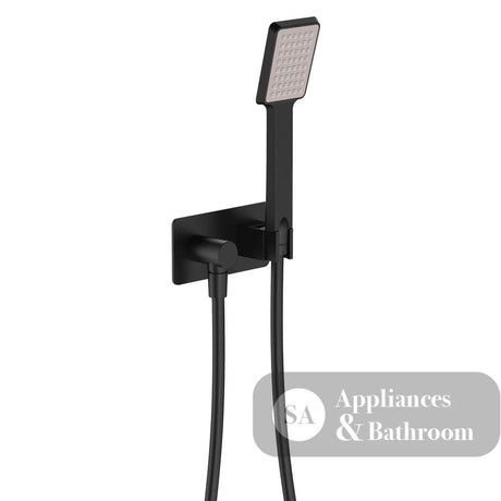Fienza Koko Hand Shower - Matte Black - Koko Hand Shower Soft Square Plate Chrome - Hand Shower