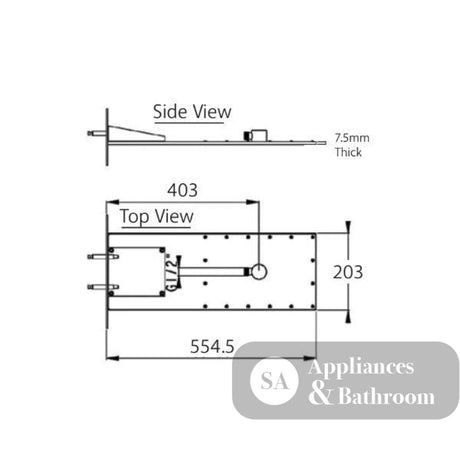 Fienza Koko Polished S/S Square Wall Shower Head Chrome FIE0060 - SHOWERS