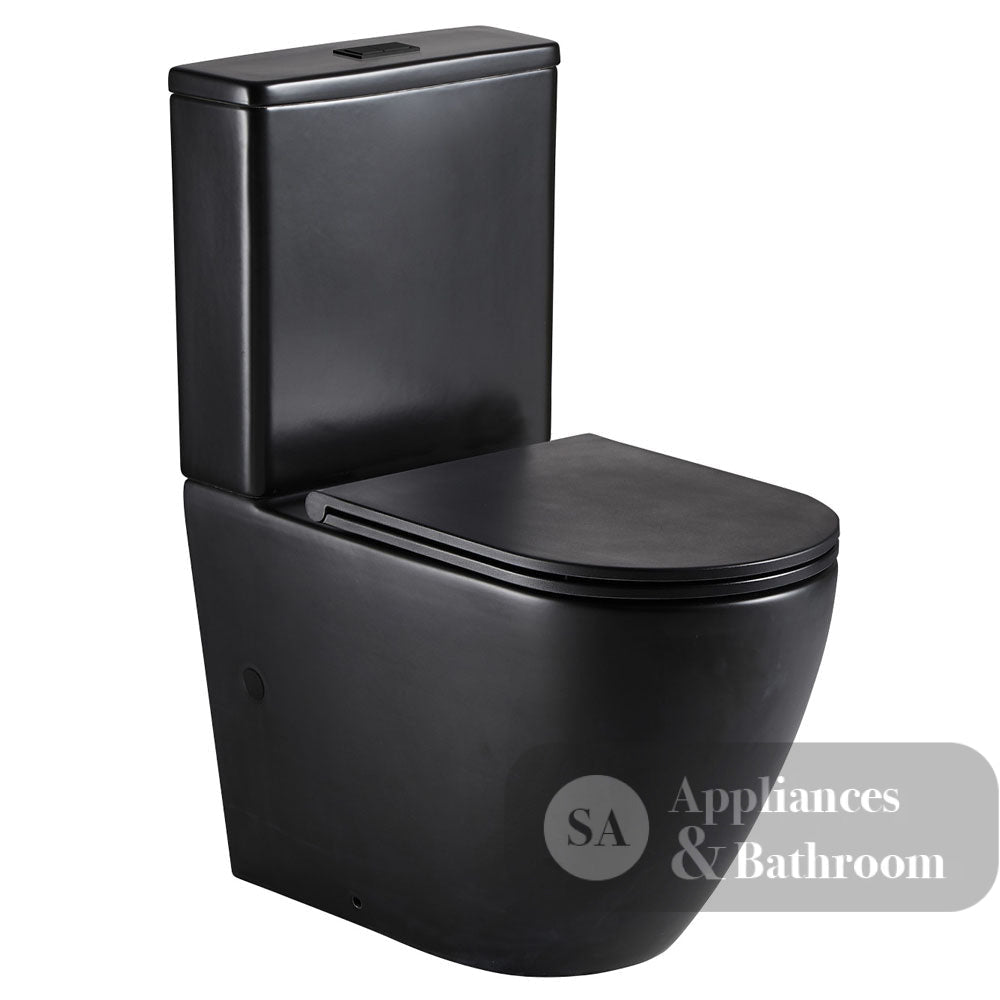 Fienza Koko Slim Seat Back-to-Wall Suite - Matte Black - Back to Wall Suites