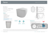 Fienza Koko Wall-Faced Suite - Gloss White - Wall Faced Suite