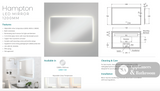Fienza LED01-120 Hampton LED Mirror 1200 x 700 mm - Mirrors