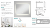 Fienza LED01-90 Hampton LED Mirror 900 x 700 mm - Mirrors