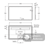 Fienza LED02-120 Luciana LED Mirror 1200 x 700 mm - Mirrors