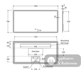 Fienza LED02-140 Luciana LED Mirror 1400 x 700 mm - Mirrors