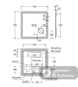 Fienza LED04-70 Deejay LED Mirror 700 x 700 mm - Mirrors