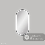 Fienza LED4590FPB Empire LED Matte Black Framed Mirror 450 x 900mm - Mirrors