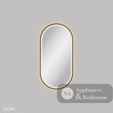 Fienza LED4590FPB Empire LED Matte Black Framed Mirror 450 x 900mm - Mirrors